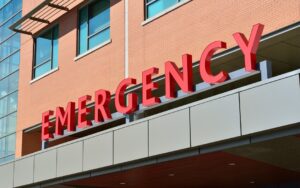 Emergency Room entrance - auto accidents resulting in injuries