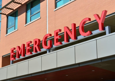 Emergency Room entrance - auto accidents resulting in injuries