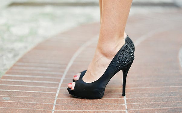 Photo of high heels that could be potential factors in slip and fall cases.