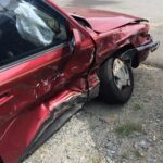 Airbag deployed in vehicle during car accident.
