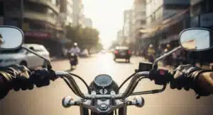 motorcycle rider on city street is lane splitting legal in florida