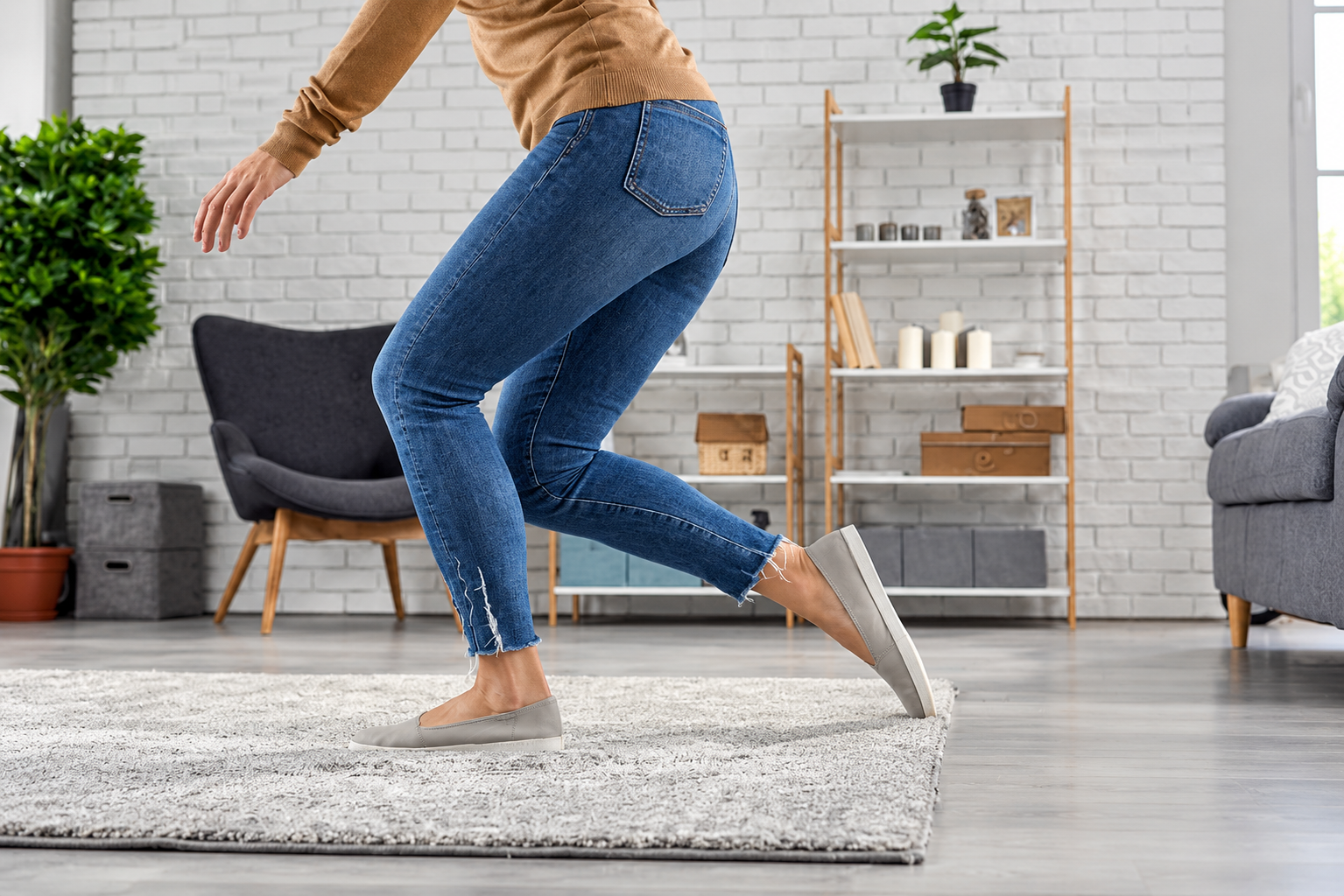 woman trips on carpeting at office needing immediate medical attention and experienced attorney