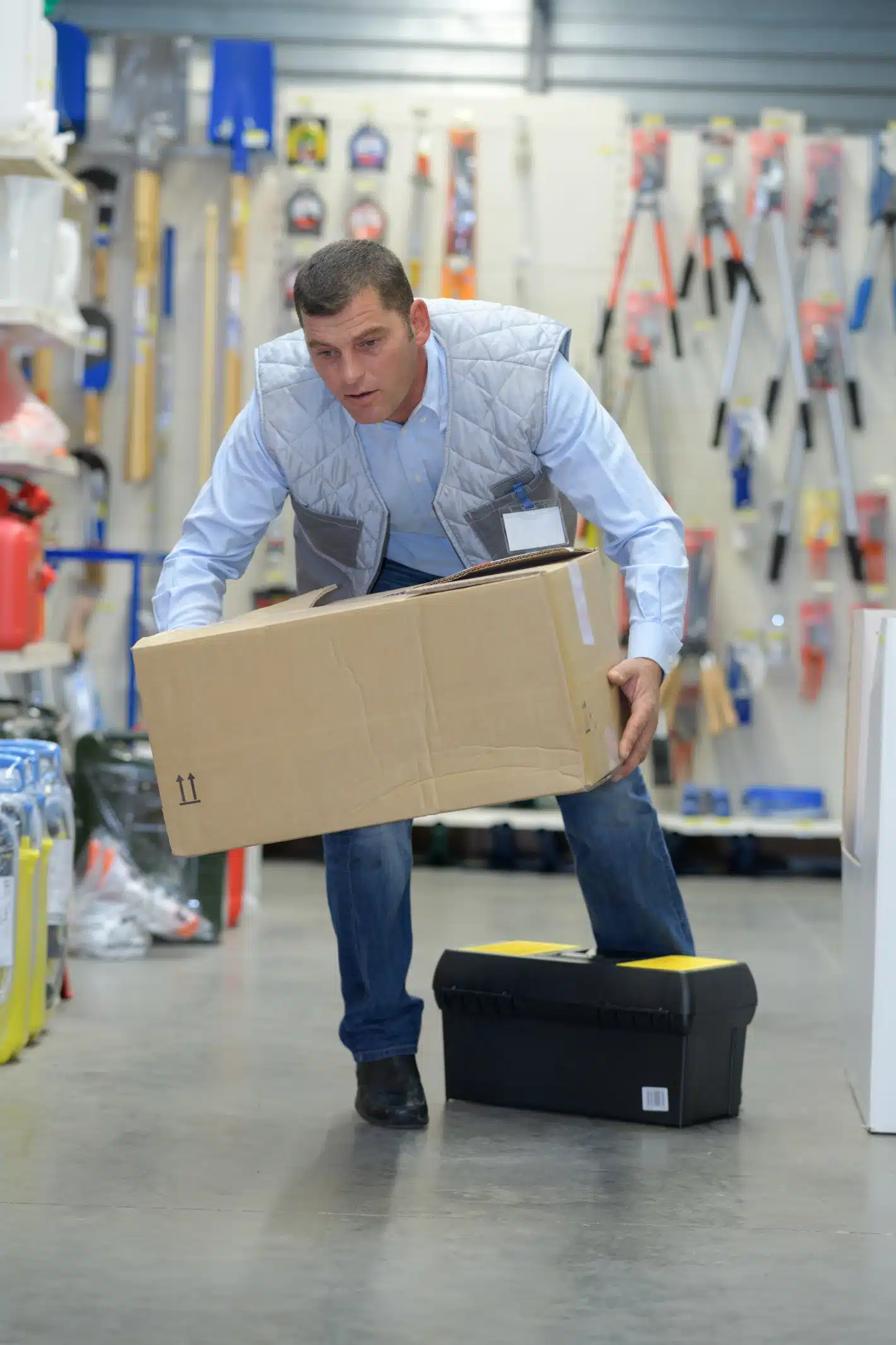 property owners fail to remedy dangerous conditions so man trips and falls over merchandise in store aisle